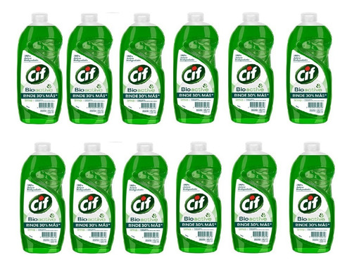 Detergente Cif Bio Active Limón Verde 500ml X12u