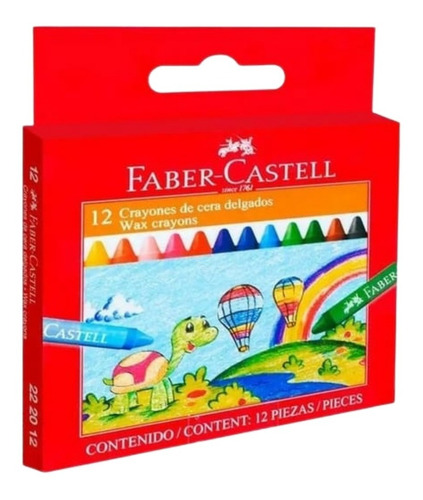 Lápices Crayones De Cera X12 Colores Faber Castell