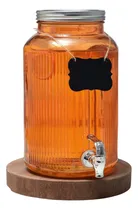 Comprar Dispensador De Agua Bebidas Vitrolero Vidrio Vintage 5.5l Naranja