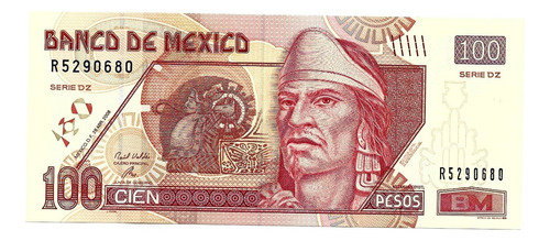 Billete México 100 Pesos 2008 Nezahualcóyotl  Serie D Z