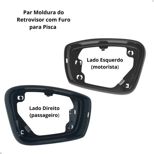 Par Moldura Retrovisor Gol G6, Fox, Voyage G6 Com Furo Pisca