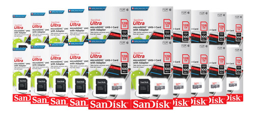 Kit 20 Memoria Micro Sd 128gb Sandisk Graba Full Hd Celular