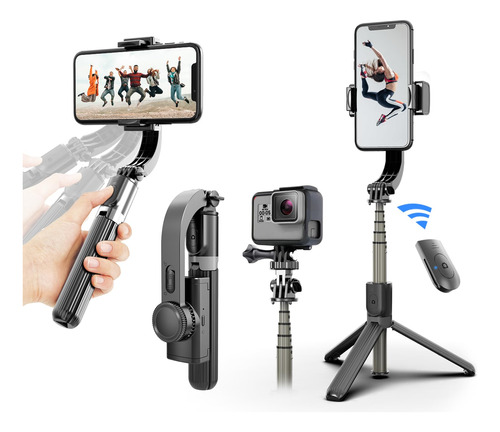 Estabilizador De Cardán Smartphone Con Palo Selfie Y Trípode