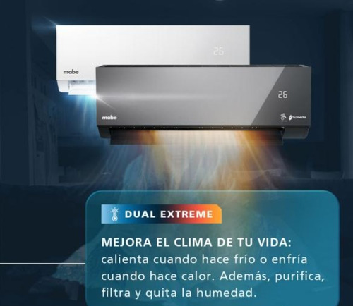 Aire Minisplit Inverter Espejo 18000btu Frio/calor Mabe Wifi Negro