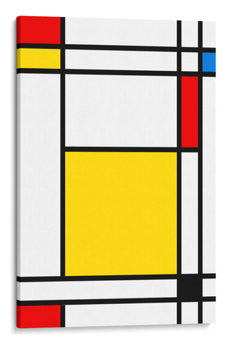 Quadro Abstrato Mondrian Tela Canvas 30x45cm