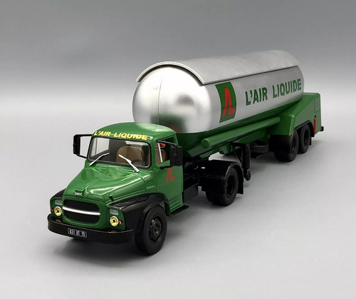 Camion Y Remolque Unic Mz 36 Cisterna Lair Liquide 1:43 Ixo Plateado Y Verde (Usado)