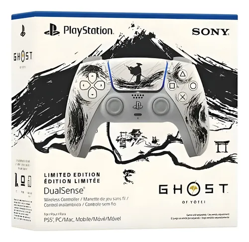 Dualsense Ghost Of Yotei Black Edicao Limitada Ps5 Branco