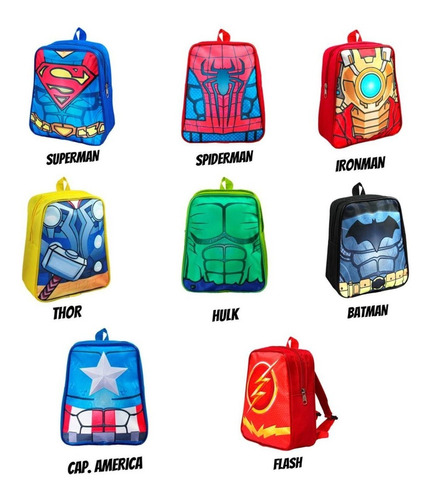 5 Mochilas Bolos Dulcero Super Heroes