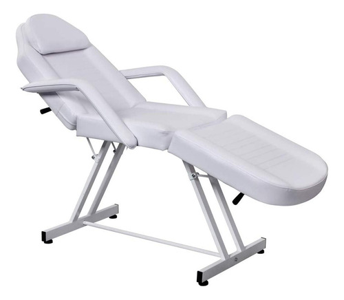 Camilla Reclinable Plegable Para Tatuador Masajes Portatil Color Blanco