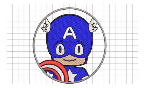 Bebe Capitan America Ponchado/diseño Para Bordar