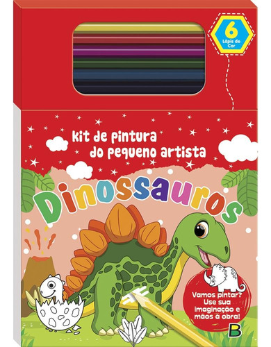 Kit de Pintura do Pequeno Artista: Dinossauros, de Brijbasi Art Press Ltd. Editora Todolivro Distribuidora Ltda., capa mole em português, 2022