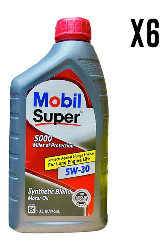 Aceite Mobil Super 5w30 Sintético 946 Ml Caja Con 6 Pz