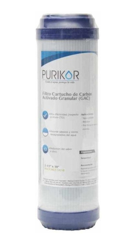  Filtros Cartucho De Carbón Activado Purikor Pkcgac2.5x10