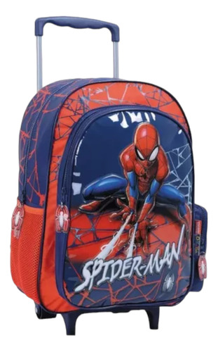 Mochila Spiderman Web Con Carro 16 Pulgadas