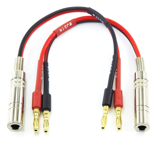 Wjstn 1/4 Ts A Banana Plug Cable De Altavoz De 0.250 in 1/4