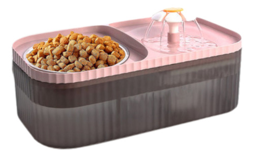 Fonte Água Bebedouro Comedouro Para Gatos Com Filtro Rosa