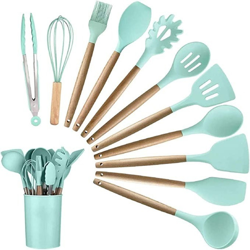 Set De 12 Utensilios De Cocina Silicona Resistentes Al Calor