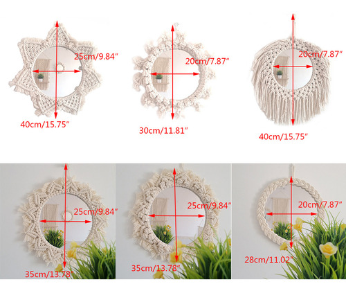 (j) Adornos Escultóricos Colgantes De Macramé Tejido Con Esp