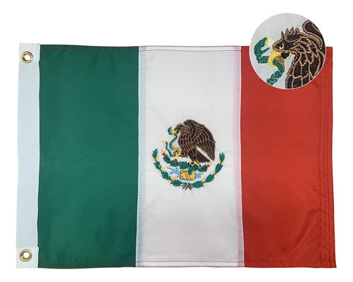 Bandera De Mexico Bradford De 30cm X 45cm Para Exterior