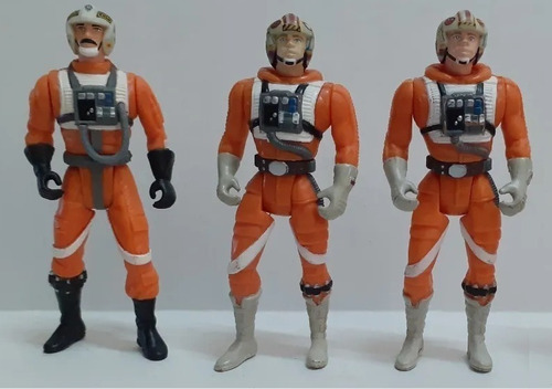 Star Wars - 3 Pilotos Escuadron Rojo - 9 Cm - Lote D12 