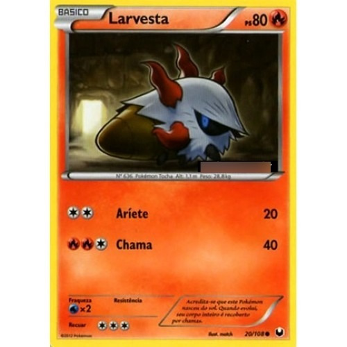 Larvesta - Pokémon Fogo Comum - 20/108 - Pokemon Card Game