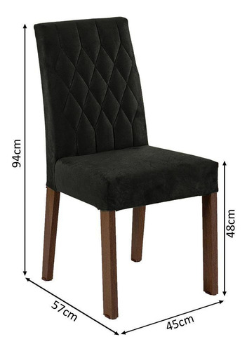 4 Cadeiras De Jantar 4256 Rustic/oxford Madesa Rustic/oxford