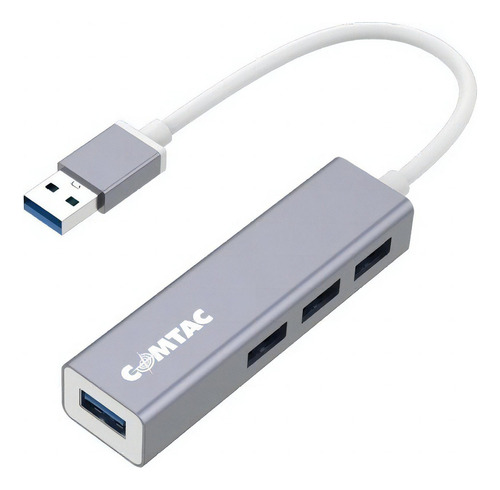 Hub Usb 3.0 4 Portas Usb 3.0 Aluminium Cinza Comtac 9396
