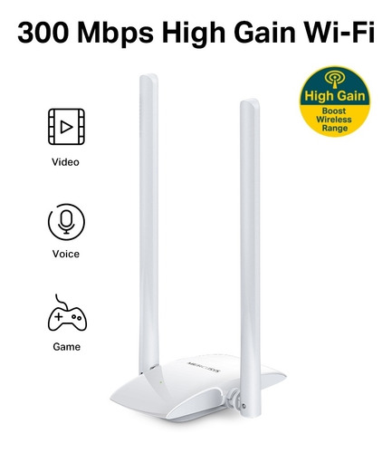 Imagen 2 de 5 de Adaptador Usb Mw300uh Mercusys Inalámbrico De 300mbps