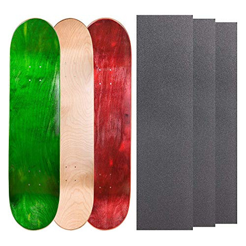 Cal 7 Blank Maple Skateboard Decks Con Grip Tape (green, Nat