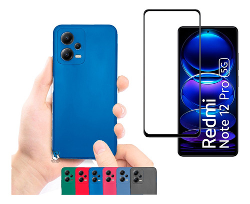 Vidrio Templado Para Xiaomi Note 12 Pro 5g + Funda Silicona