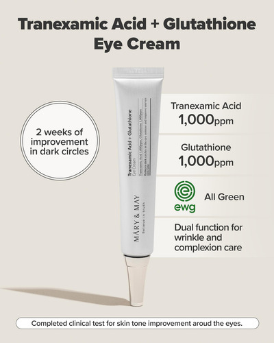 Crema Para Ojos Mary&may Ácido Tranexámico+glutatión 30 Ml