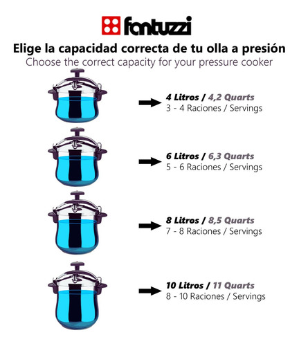 Olla A Presion 10 Litros Comprezzo Fantuzzi