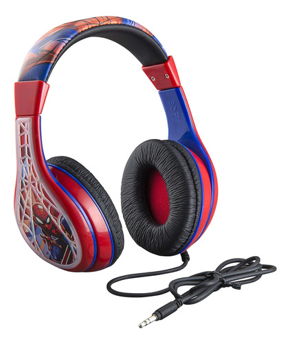 Spiderman Auriculares Niños, Diadema Ajustable, Sonido 3,5