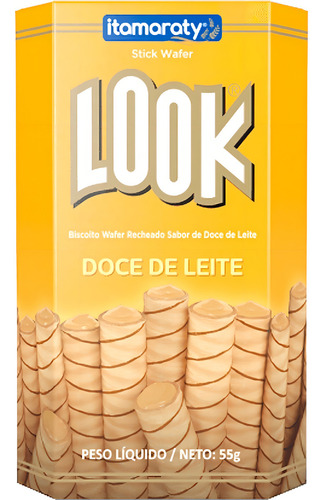 Biscoito Look Wafer Recheado Sabor Doce De Leite 55g