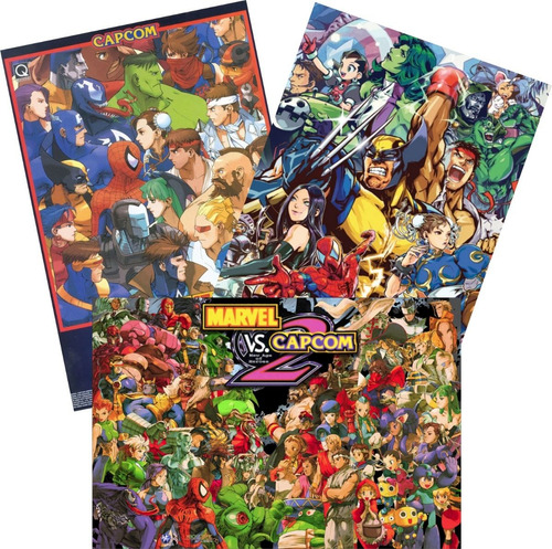 Nuevo 3 Poster Jumbo Marvel Vs Capcom Xbox Playstation Gamer