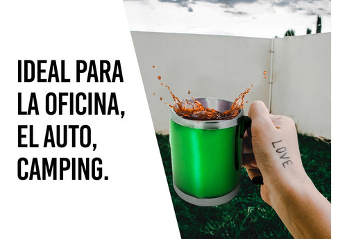 Imagen 8 de 10 de Vaso Termico Jarro Taza Con Manija 450ml Acero Inoxidable