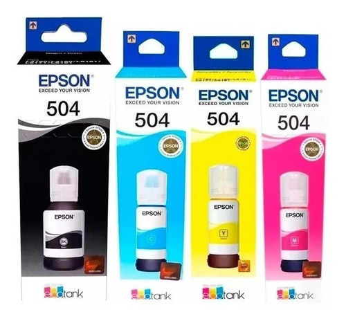 4 Pack Botella Tinta Epson T504 L4150 L4160 L6161 L6171
