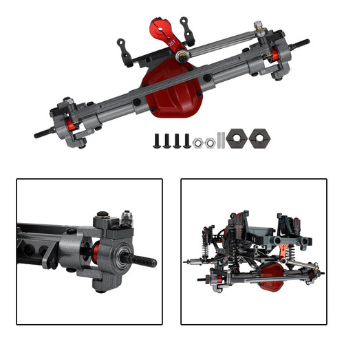 Eje Delantero A Escala 1:10 Con Base Servo Para Axial Scx10