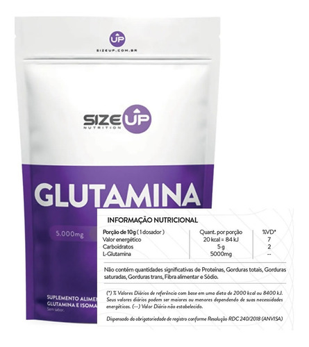 Glutamina Powder 150g Refil Size Up