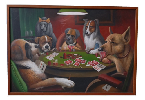 Perros Jugando Poker Al Óleo De Cassius Marcellus Coolidge