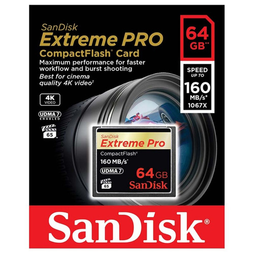 Memoria Compactflash Sandisk Extreme Pro 64gb 160mbps