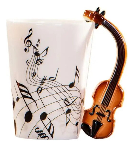 Taza De Música Para Violín Creativo, De Cerámica, Tazas De C