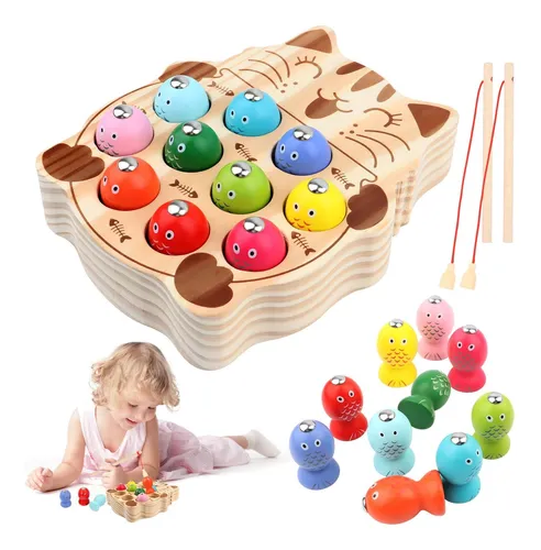 comprar Juegos Magnéticos De Pesca De Madera, Juguetes , Juegoe