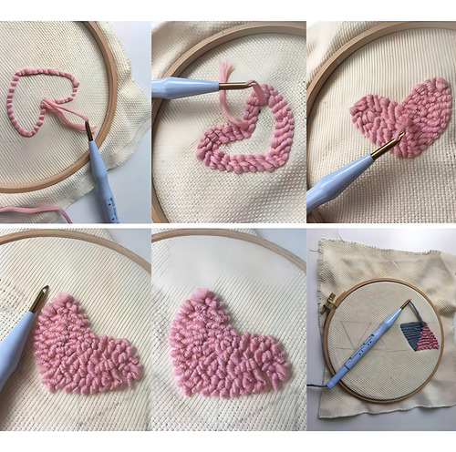 Aguja Magica Para Bordar, Agujas De Coser Bordado Ajustable Punch Needle Pen Tool Para Coser Apliques Adorno