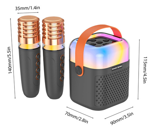 Micrófono Con Altavoz Inalámbrico Karaoke Machine 2 Micrófon
