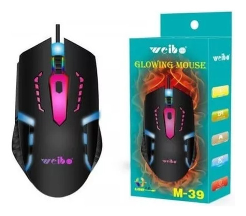 Mouse Gamer Con Cable Weibo M39 3 Botones Iluminado