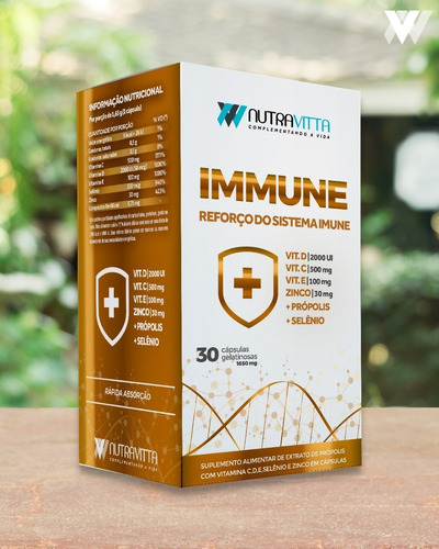 Reforço Do Sistema Imune Nutravitta Combo Vitaminas C D E +
