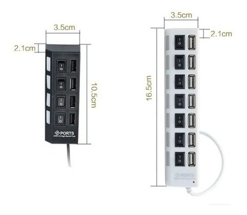 Hub Usb 2.0 Led 4 Puertos Computadoras Pc Laptop Memorias