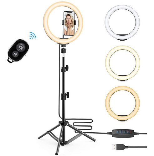 Lámpara Aro De Luz Led Para Maquillaje Y Videos Con Tripie