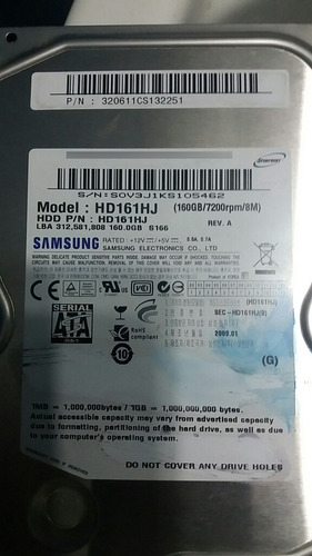 Disco Duro Samsung 160 Gb Sata